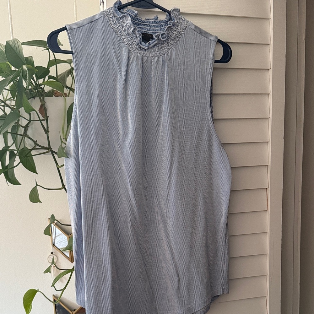 Ann Taylor Light Blue Ruffled Blouse